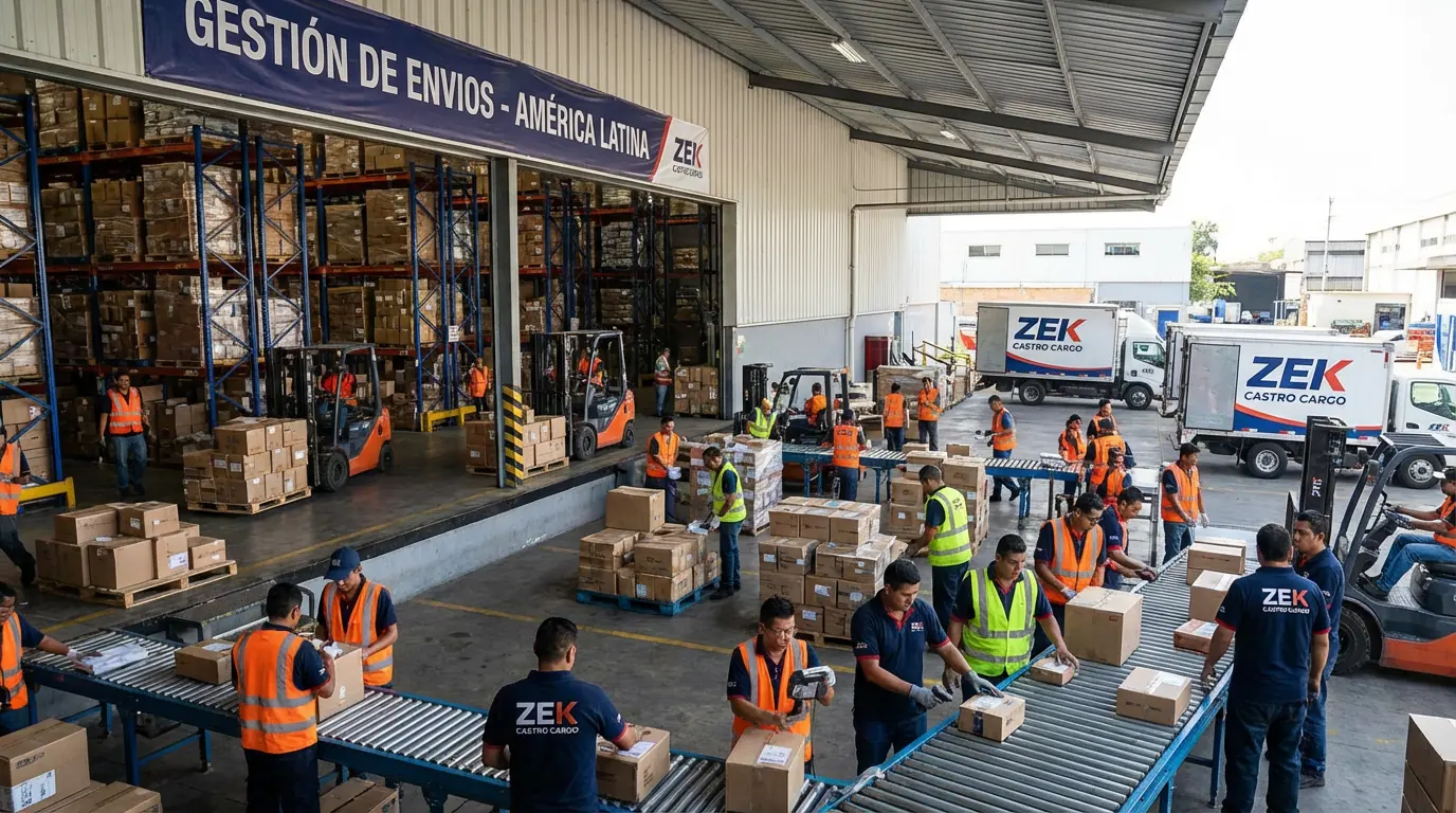 Persona coordinando documentación logística en oficina